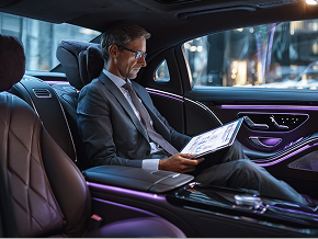 Executive transportation service with professional chauffeur for reliable business travel